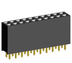2.54mm Socket Double Rows Two Sides Contact Straight Dip Type.(H=11.0)
